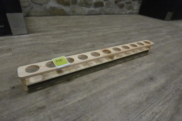 Holzständer für Gläser/Shots, langgestreckt mit Löchern